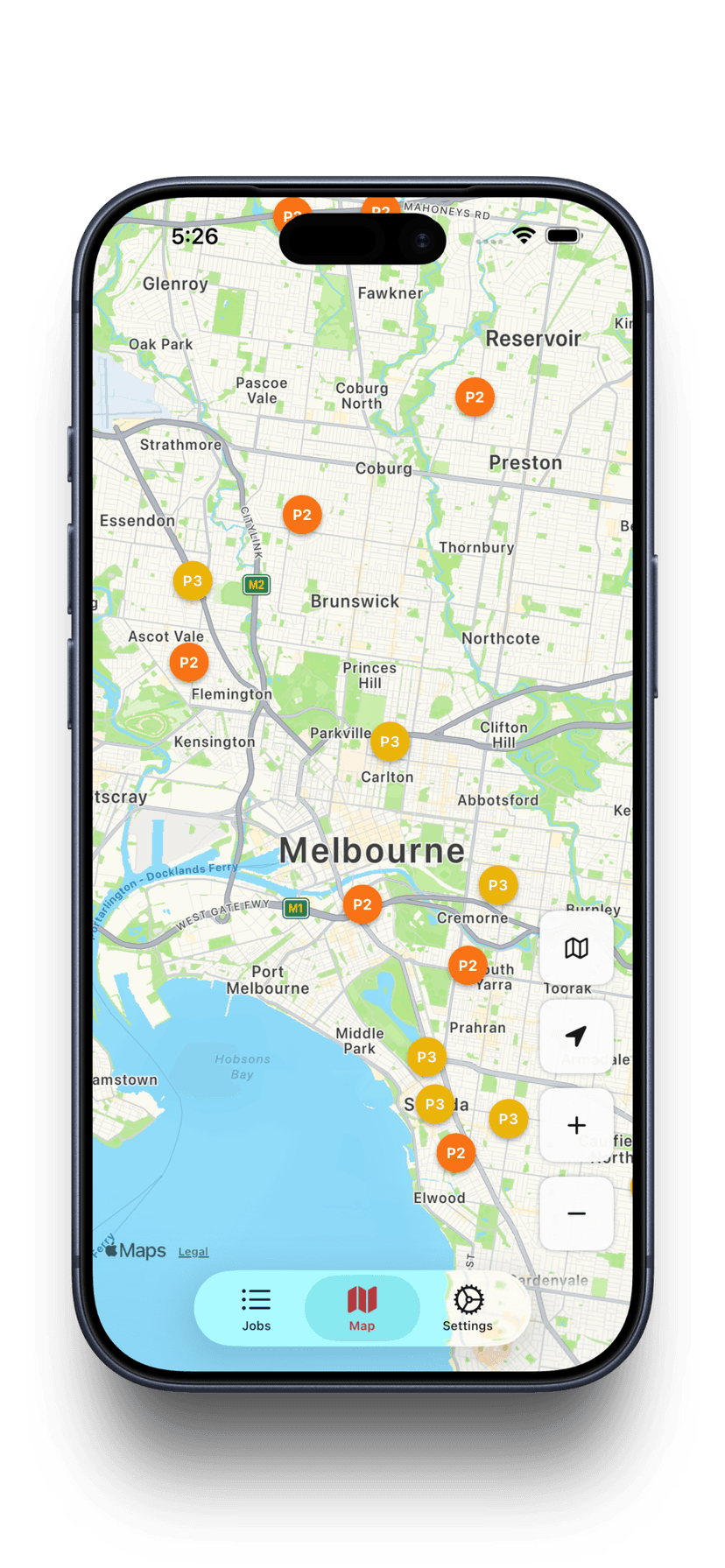 MDT app — incident map view